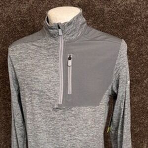 Tek Gear Mens Gray Heather 1/4 Zip Pullover Active Shirt Size S New RN73277